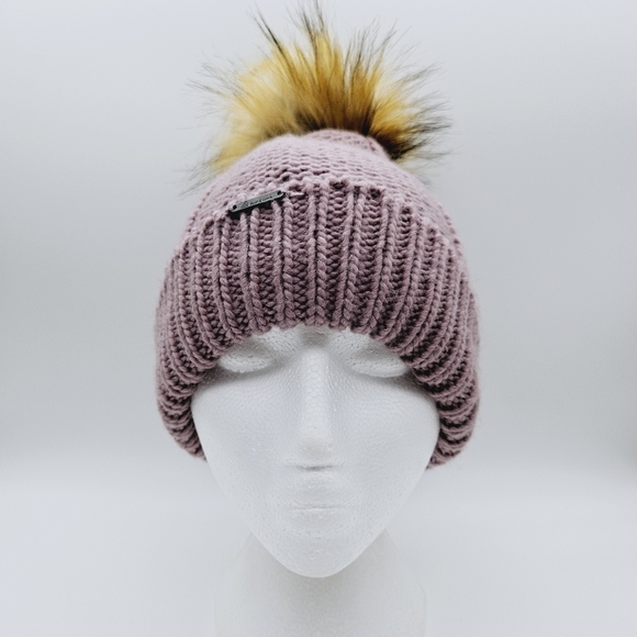 RIPZONE | cable knit pompom fleece lined beanie toque winter hat - Picture 2 of 8